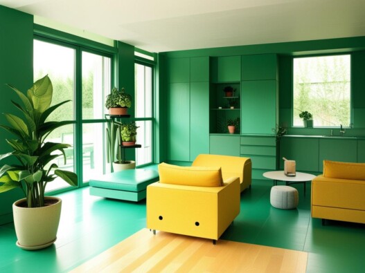 Architecture example green apartment Architektur Beispiel grünes Apartment